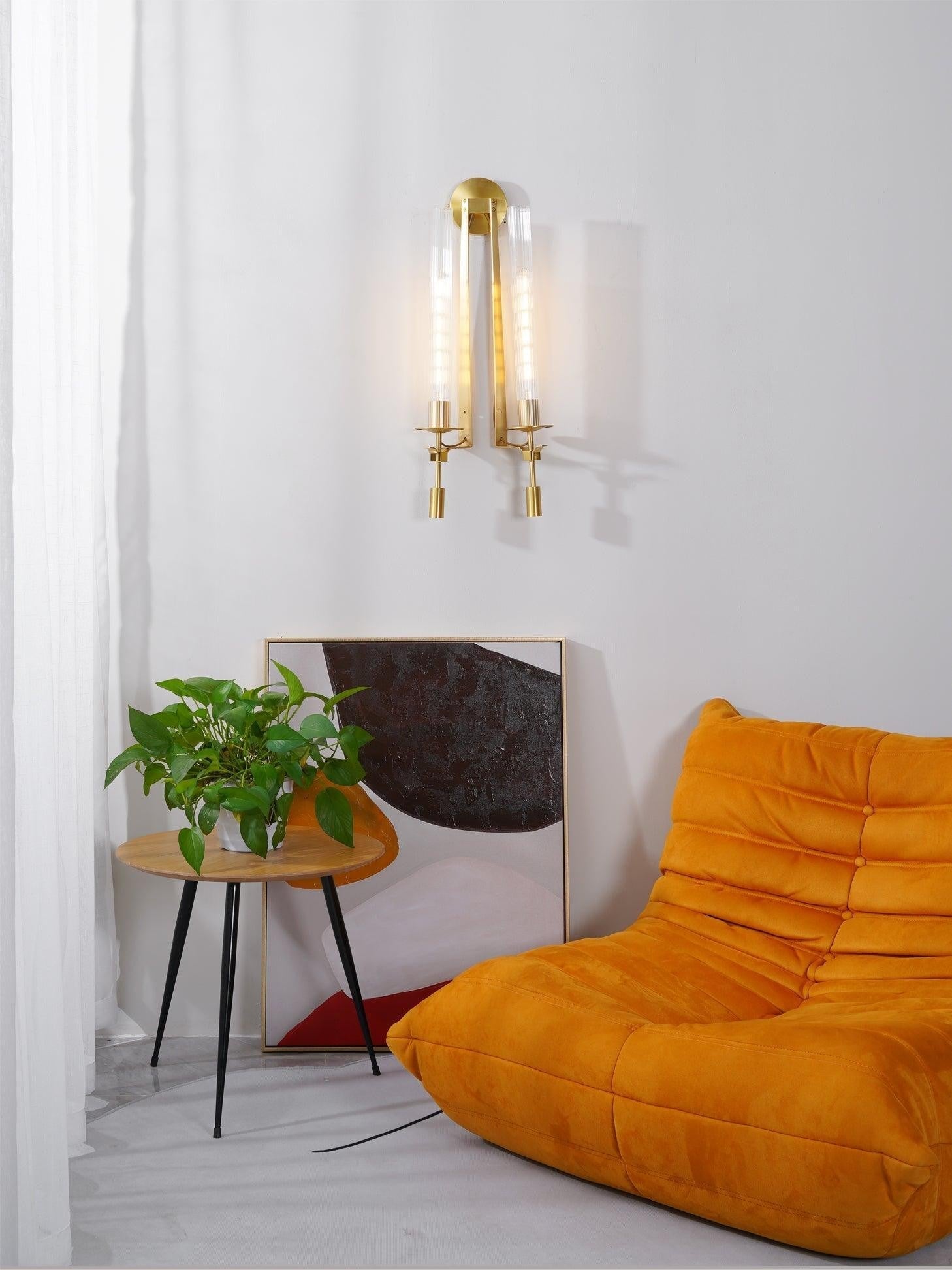 French Ribbed Glass Wall Light, Bedroom Wall Sconce, detail 35