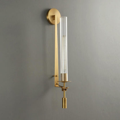 French Ribbed Glass Wall Light, Bedroom Wall Sconce, detail 52