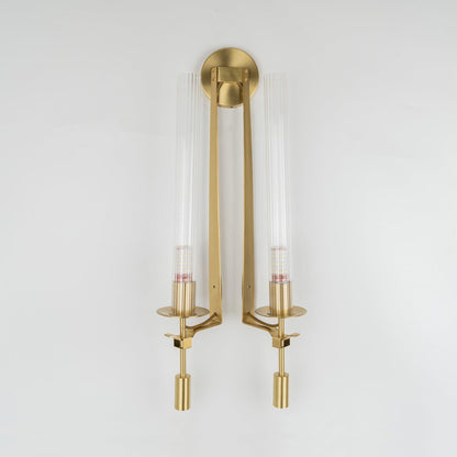 French Ribbed Glass Wall Light, Bedroom Wall Sconce, detail 54