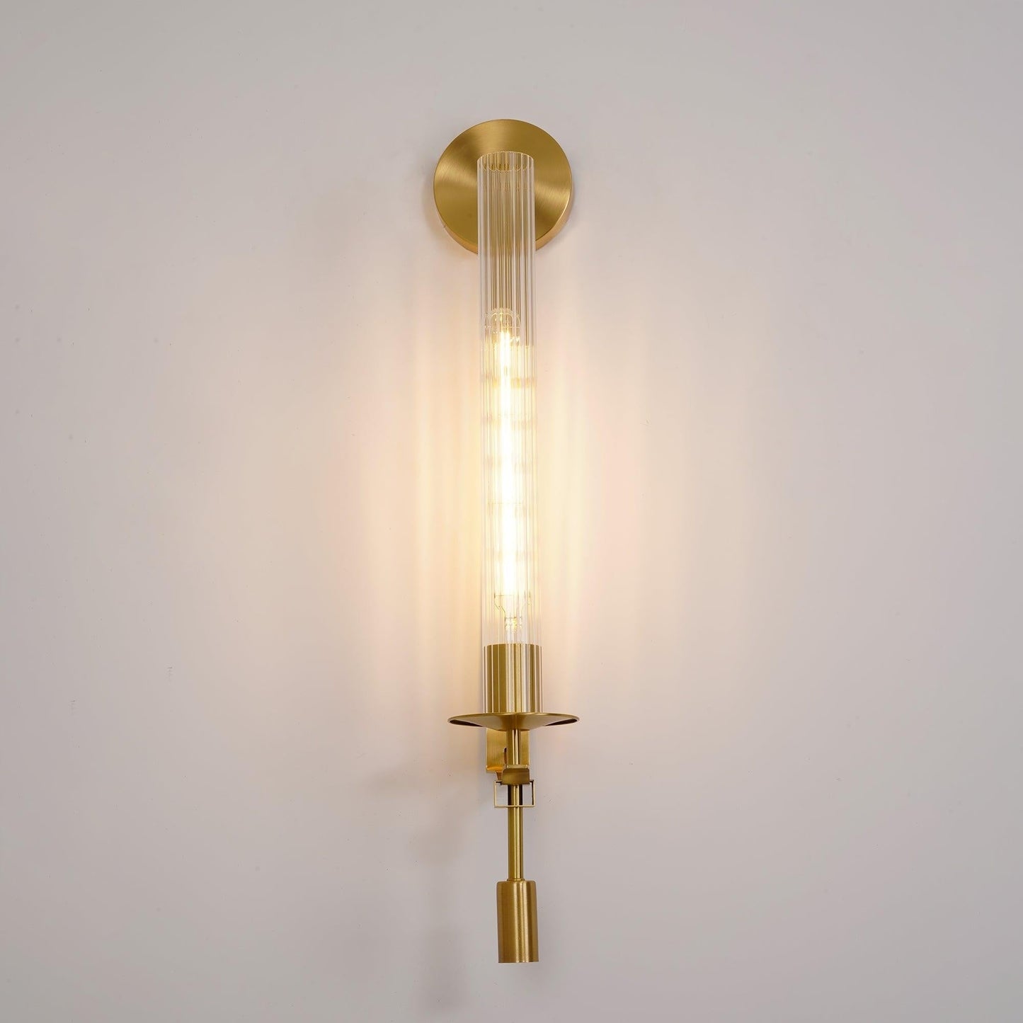 French Ribbed Glass Wall Light, Bedroom Wall Sconce, detail 55