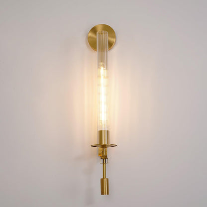 French Ribbed Glass Wall Light, Bedroom Wall Sconce, detail 55