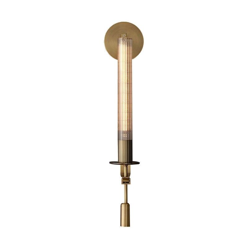 French Ribbed Glass Wall Light, Bedroom Wall Sconce, detail 60