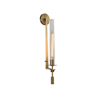 French Ribbed Glass Wall Light, Bedroom Wall Sconce, detail 63