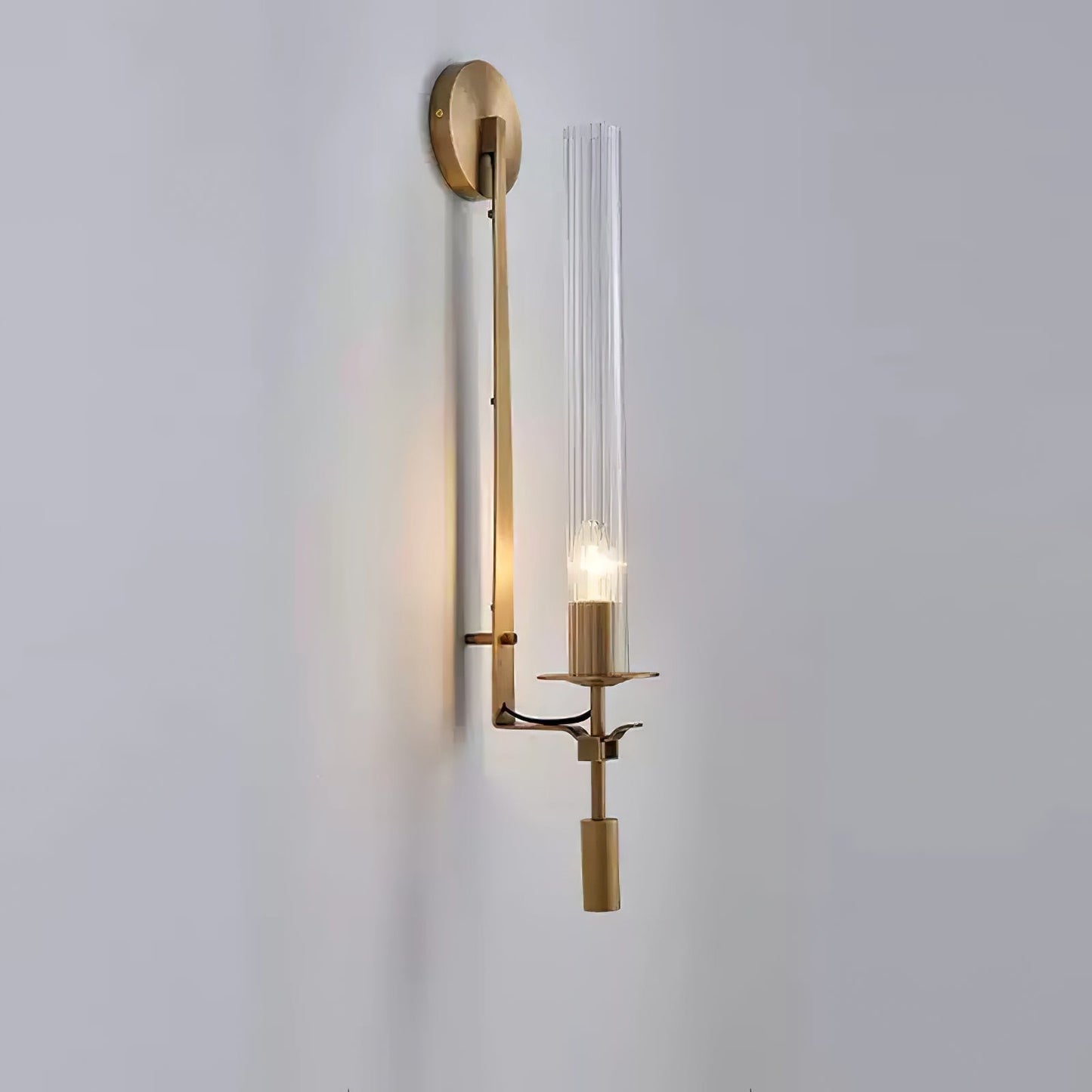 French Ribbed Glass Wall Light, Bedroom Wall Sconce, detail 66