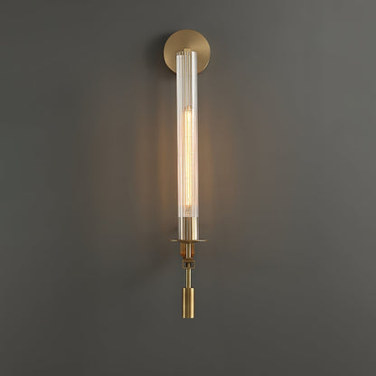 French Ribbed Glass Wall Light, Bedroom Wall Sconce, detail 70
