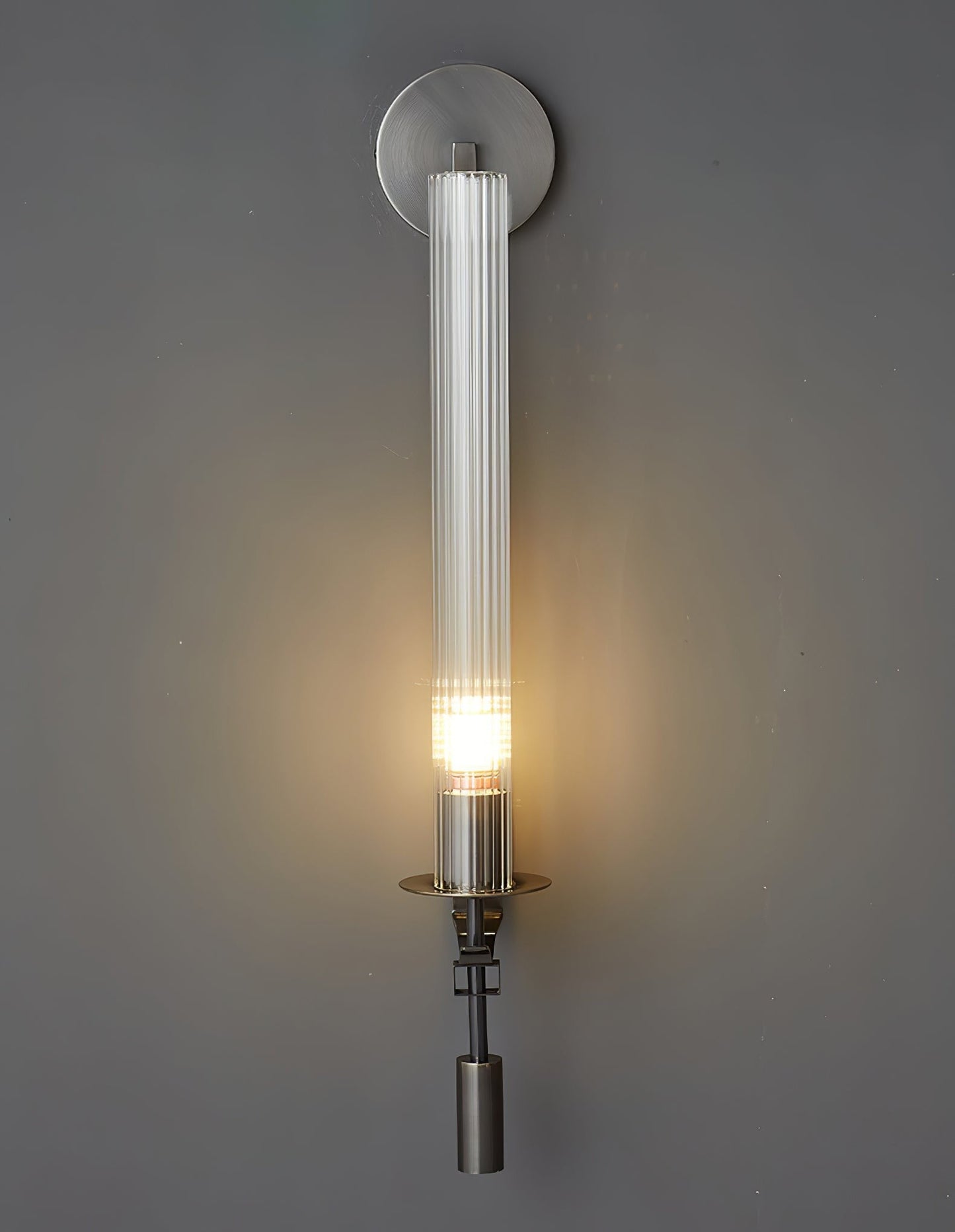 French Ribbed Glass Wall Light, Bedroom Wall Sconce, detail 74