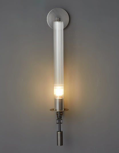French Ribbed Glass Wall Light, Bedroom Wall Sconce, detail 74