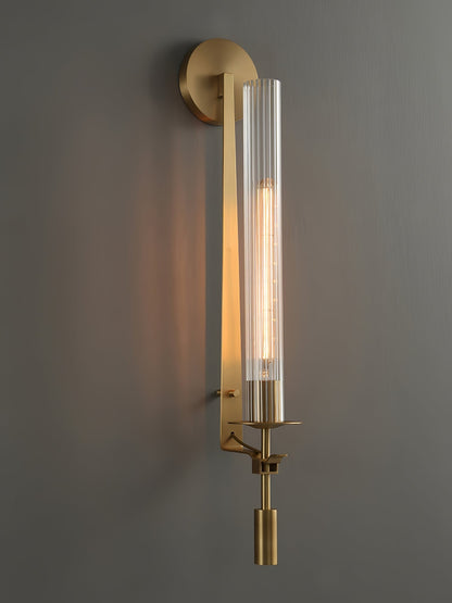French Ribbed Glass Wall Light, Bedroom Wall Sconce, detail 82