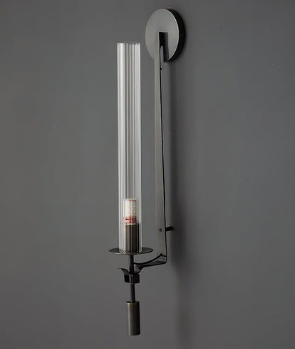 French Ribbed Glass Wall Light, Bedroom Wall Sconce, detail 85