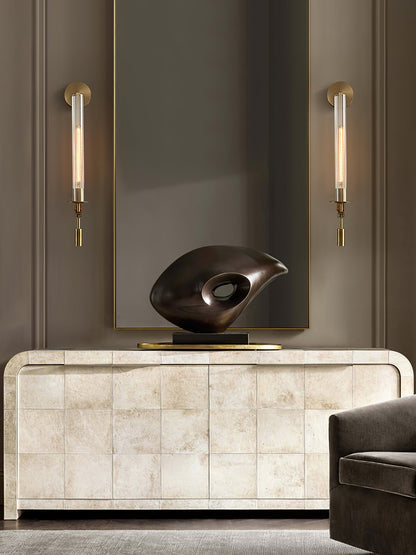French Ribbed Glass Wall Light, Bedroom Wall Sconce, detail 88