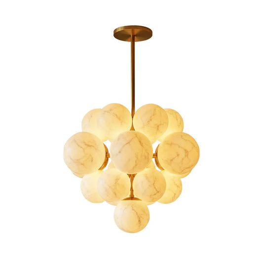 Grape Cluster Alabaster Spherical Chandelier - Tianguang Alabaster Lighting