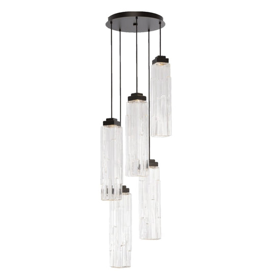 Ledgestone 5 Light 20" Wide LED Multi Light Natural Stone Pendant - Tianguang Alabaster Lighting
