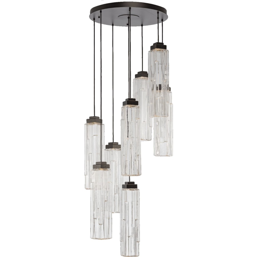 Ledgestone 8 Light 28" Wide LED Multi Light Natural Stone Pendant - Tianguang Alabaster Lighting