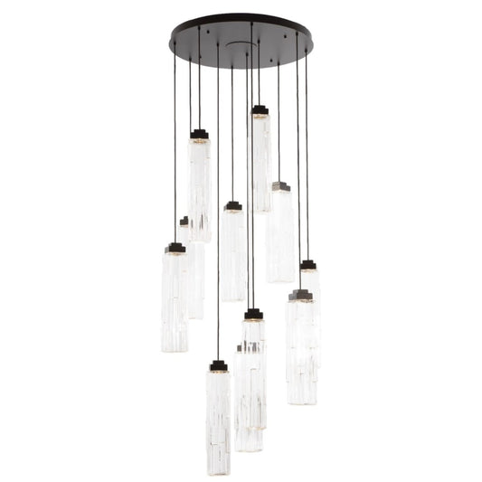 Ledgestone 11 Light 34" Wide LED Multi Light Natural Stone Pendant - Tianguang Alabaster Lighting
