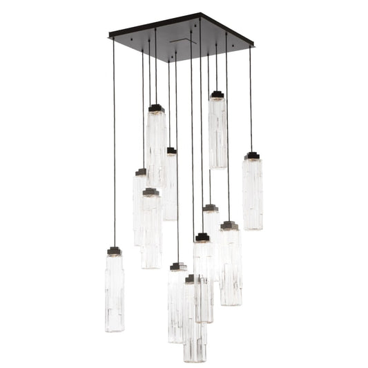Ledgestone 12 Light 32" Wide LED Multi Light Natural Stone Pendant - Tianguang Alabaster Lighting