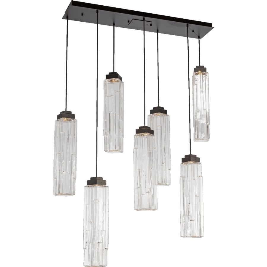 Ledgestone 7 Light 44" Wide LED Linear Natural Stone Pendant - Tianguang Alabaster Lighting