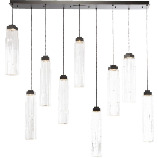Ledgestone 9 Light 72" Wide LED Linear Natural Stone Pendant - Tianguang Alabaster Lighting