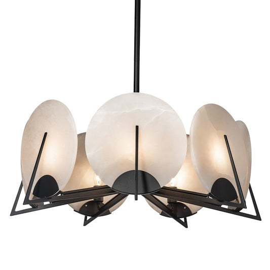 Callisto 7 Light 29" Wide Natural Stone Pendant - Tianguang Alabaster Lighting