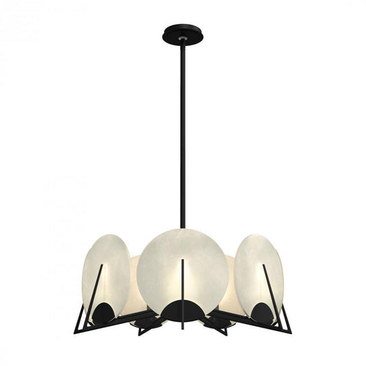 Callisto Alabaster Pendant, 7-Light, White, 28.1"W - Tianguang Alabaster Lighting
