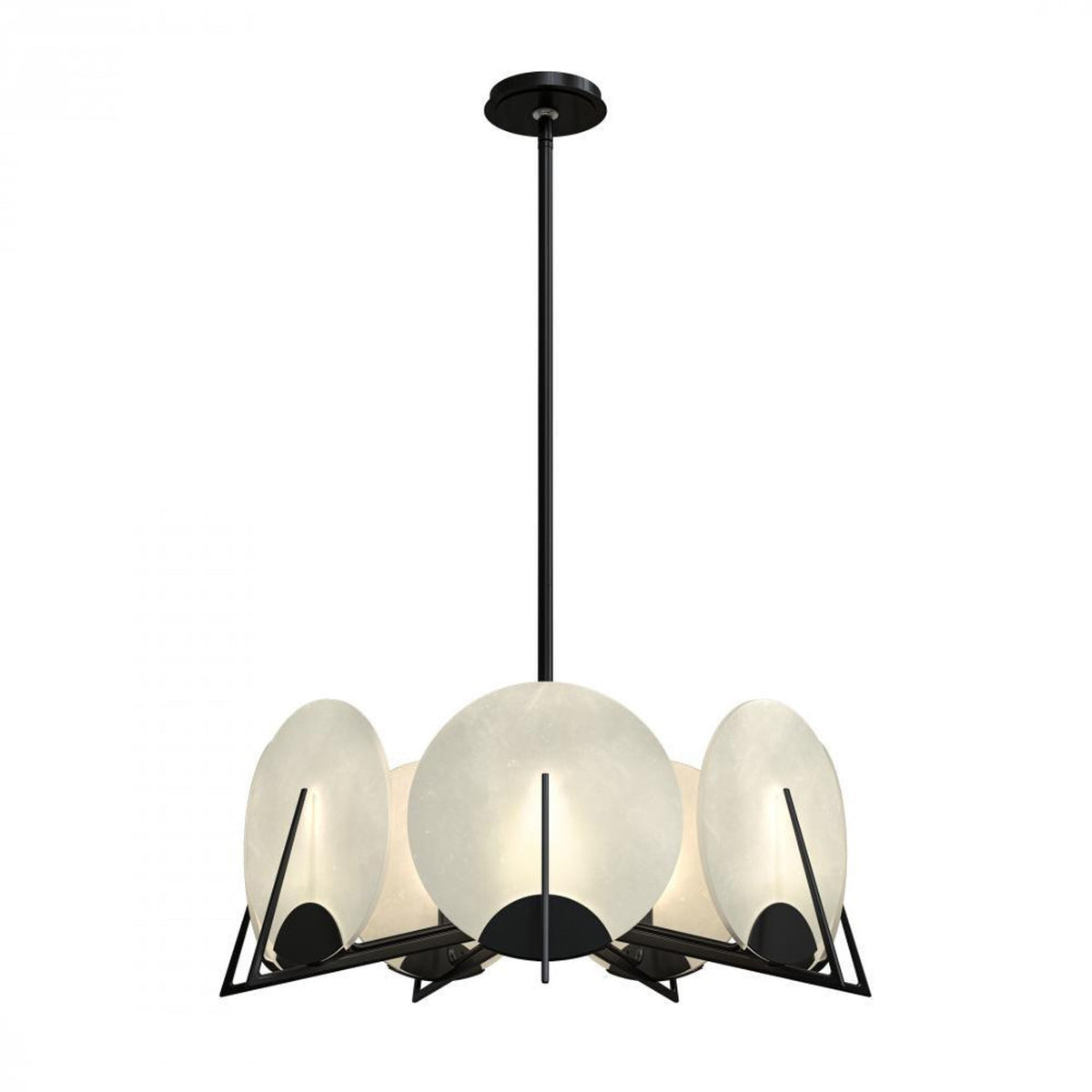 Callisto Alabaster Pendant, 7-Light, Soft Gold, 28.1"W - Tianguang Alabaster Lighting