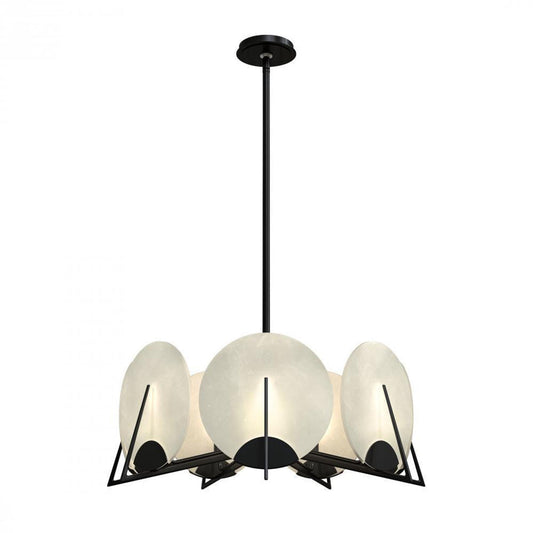 Callisto Alabaster Pendant, 7-Light, Soft Gold, 28.1"W - Tianguang Alabaster Lighting