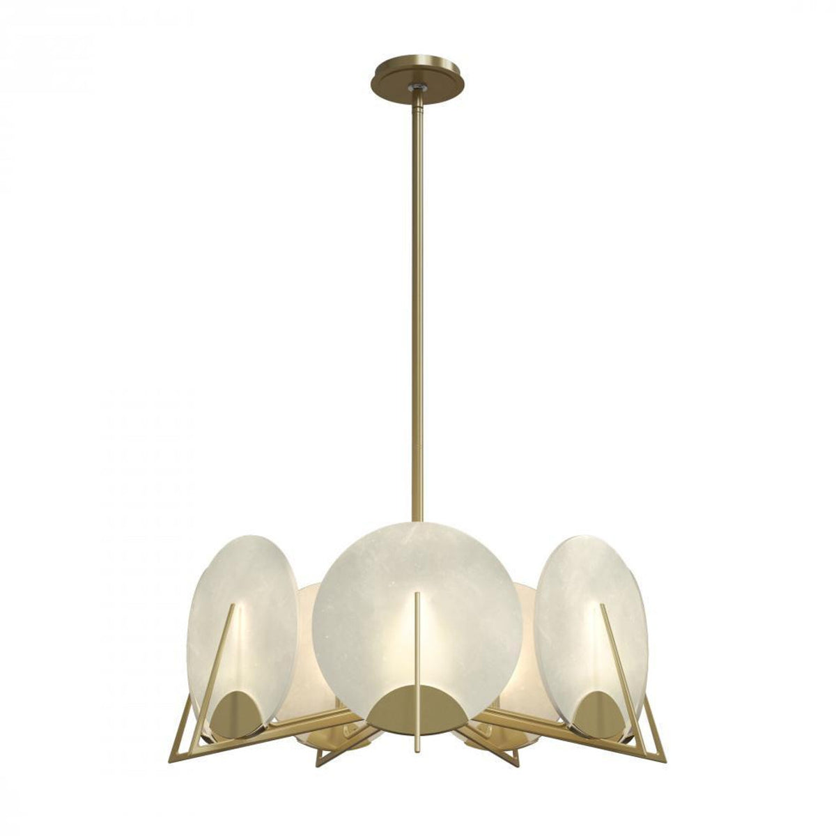 Callisto Alabaster Pendant, 7-Light, Vintage Platinum, 28.1"W - Tianguang Alabaster Lighting