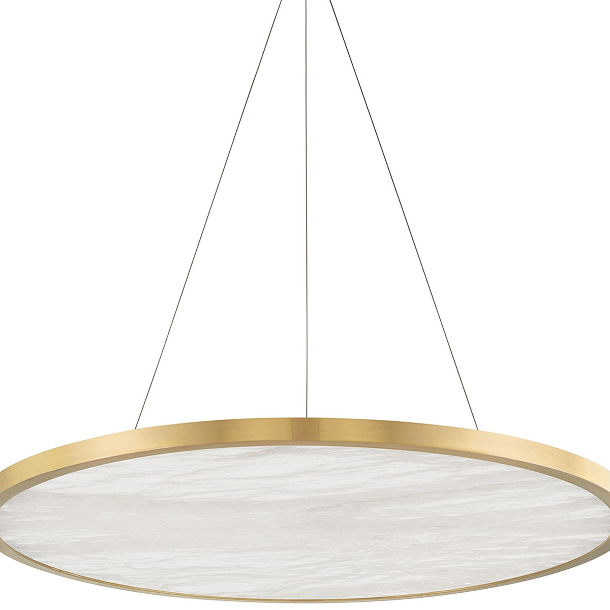 Eastport 36" Wide Aged Brass LED Alabaster Pendant Light - Tianguang Alabaster Lighting