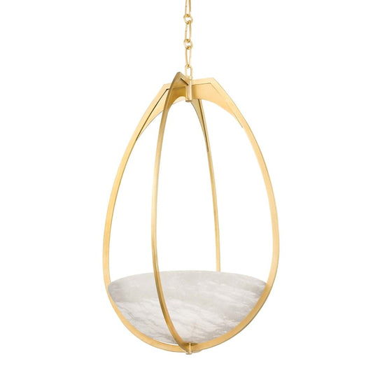 Lloyd 19" Wide LED Alabaster Pendant - Tianguang Alabaster Lighting