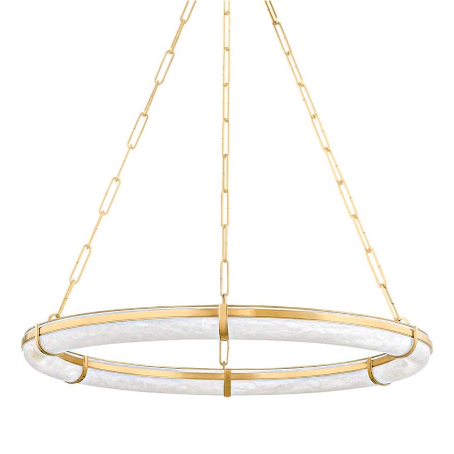 Sennett 31" Wide Ring Alabaster Chandelier - Tianguang Alabaster Lighting
