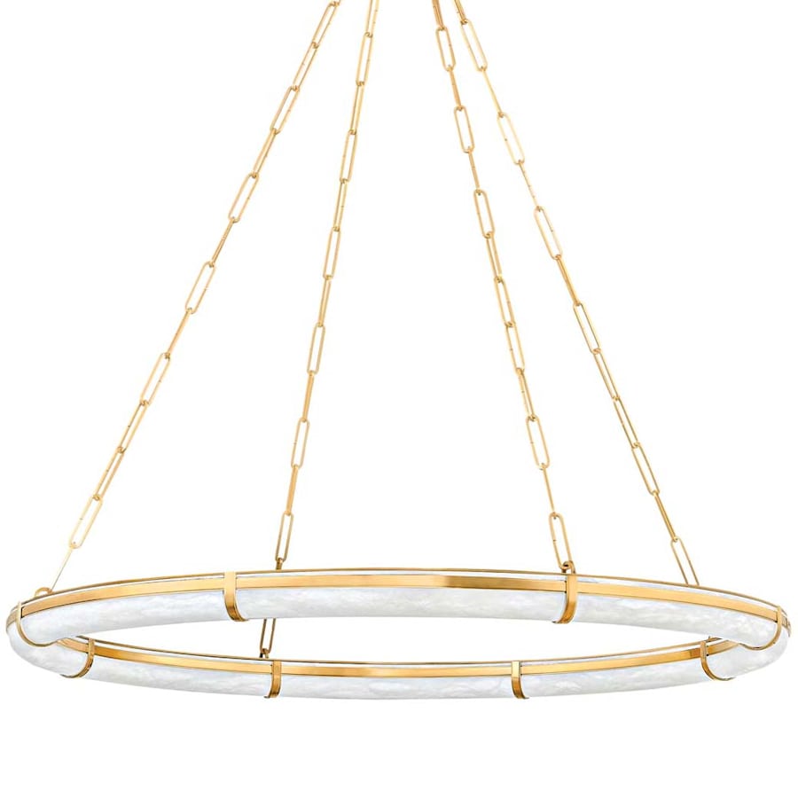 Sennett 42" Wide Ring Alabaster Chandelier - Tianguang Alabaster Lighting