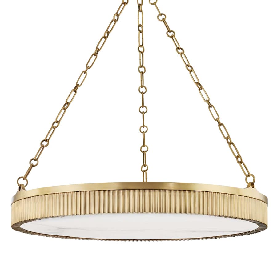 Lynden 8 Light 30" Wide LED Drum Natural Stone Chandelier 30 in Dia - Tianguang Alabaster Lighting