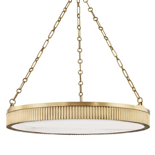 Lynden 8 Light 30" Wide LED Drum Natural Stone Chandelier 30 in Dia - Tianguang Alabaster Lighting