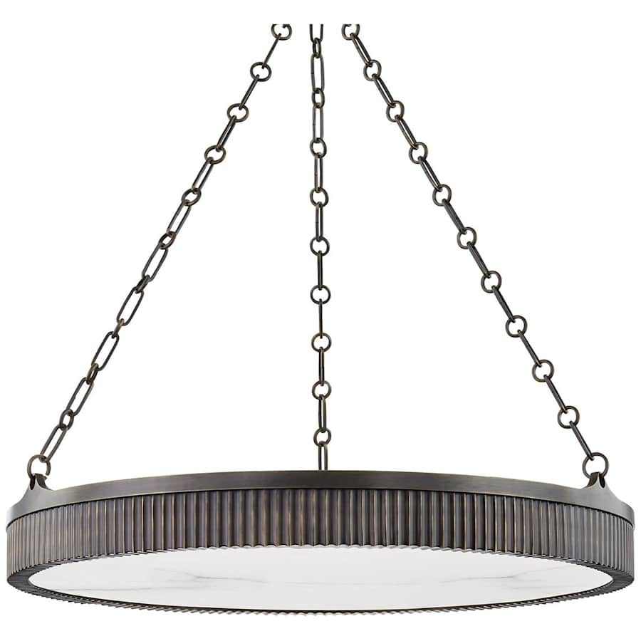 Lynden 8 Light 30" Wide LED Drum Natural Stone Chandelier 30 in Dia White - Tianguang Alabaster Lighting
