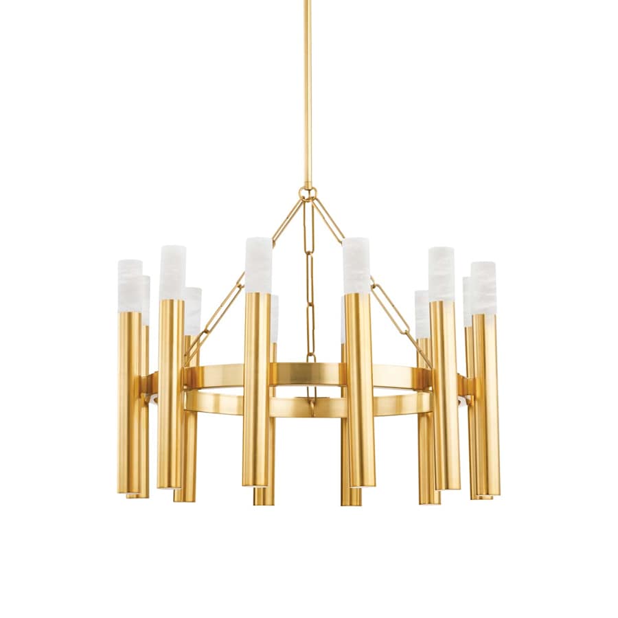 Pali 12 Light 29" Wide Ring Alabaster Chandelier - Tianguang Alabaster Lighting