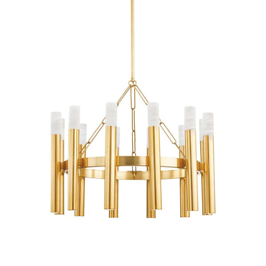 Pali 12 Light 29" Wide Ring Alabaster Chandelier - Tianguang Alabaster Lighting