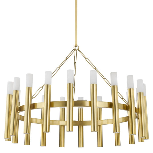 Pali 20 Light 43" Wide Ring Natural Stone Chandelier - Tianguang Alabaster Lighting