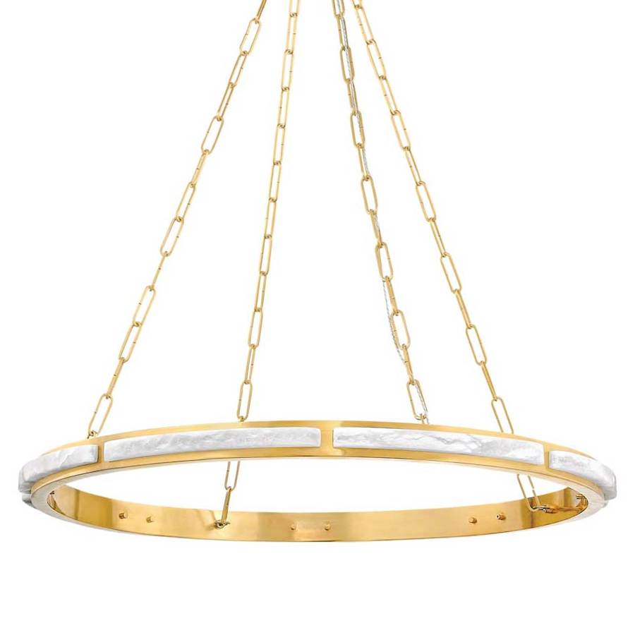 Wingate 36" Wide Ring Alabaster Chandelier - Tianguang Alabaster Lighting