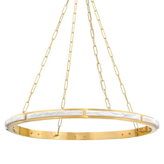 Wingate 36" Wide Ring Alabaster Chandelier - Tianguang Alabaster Lighting