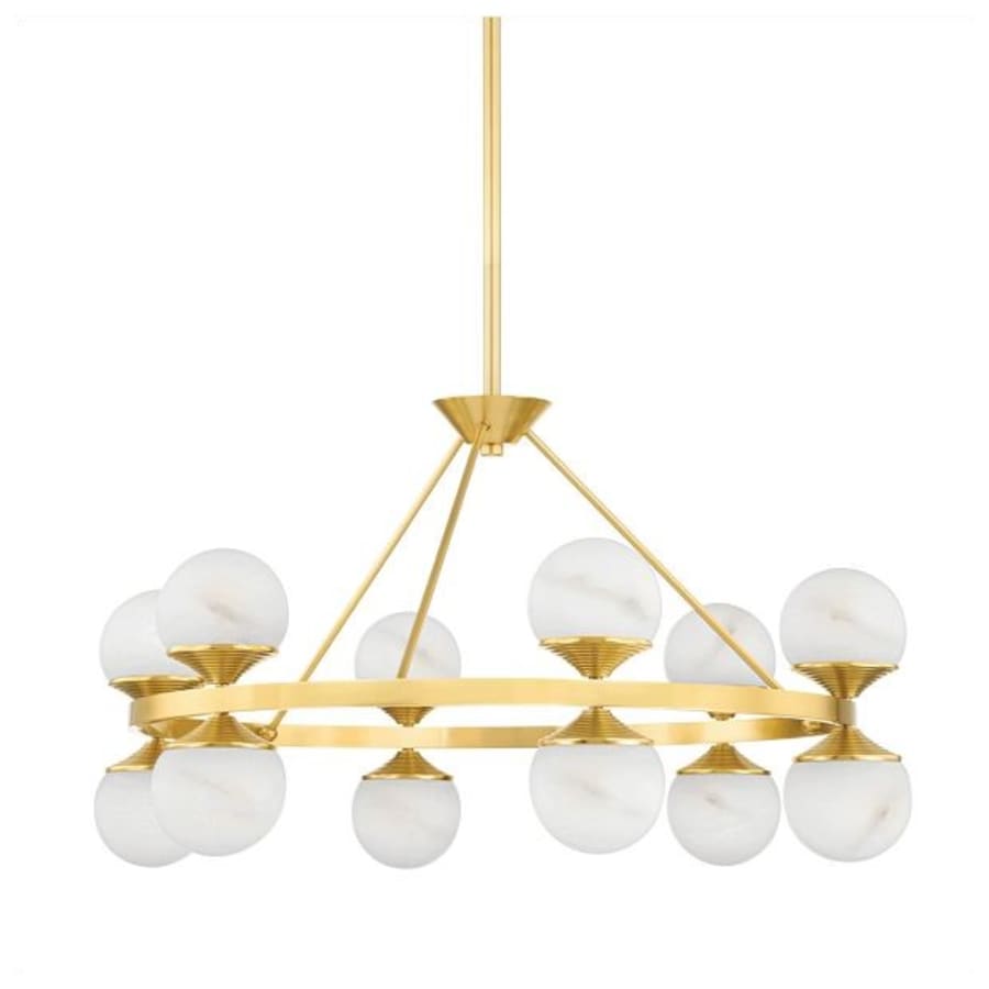 Grafton 12 Light 34" Wide LED Alabaster Chandelier 34 in Dia - Tianguang Alabaster Lighting
