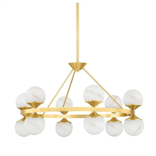 Grafton 12 Light 34" Wide LED Alabaster Chandelier 34 in Dia - Tianguang Alabaster Lighting