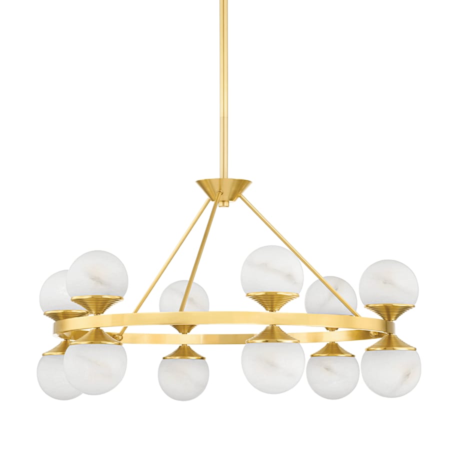 Grafton 12 Light 34" Wide LED Alabaster Chandelier 34 in Dia Dining Chandelier - Tianguang Alabaster Lighting