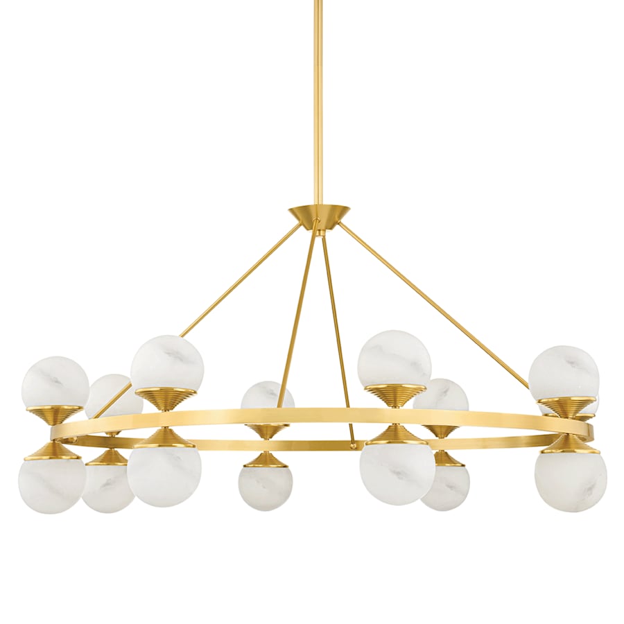 Grafton 16 Light 46" Wide LED Alabaster Chandelier 46 in Dia Dining Chandelier - Tianguang Alabaster Lighting