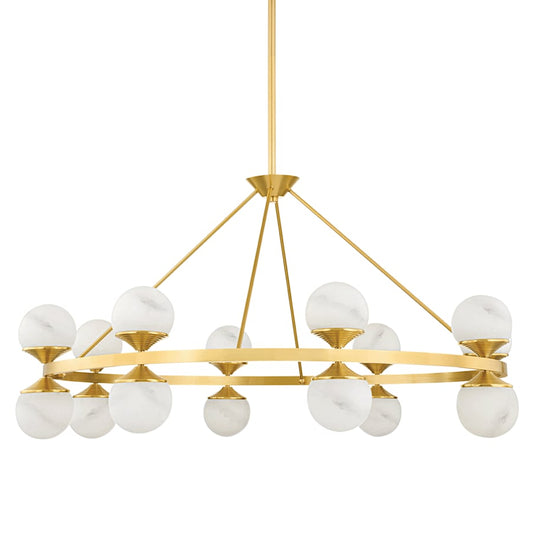 Grafton 16 Light 46" Wide LED Alabaster Chandelier 46 in Dia Dining Chandelier - Tianguang Alabaster Lighting
