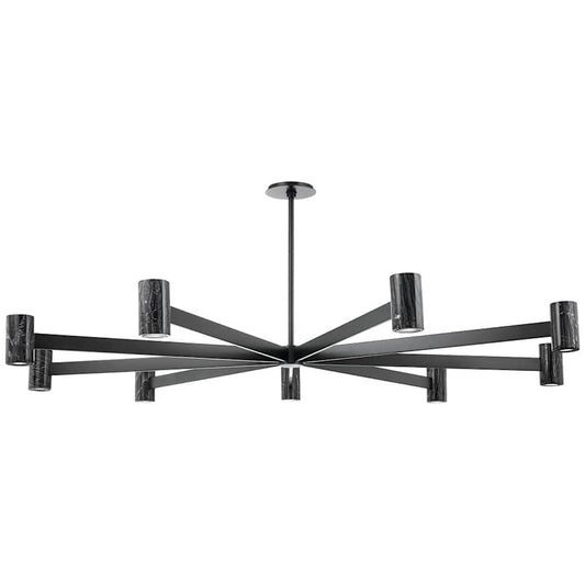 Predock 9 Light 64" Wide LED Sputnik Chandelier with Neo Madera Marble Shades 64 in Dia - Tianguang Alabaster Lighting