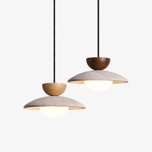 Liora Travertine Pendant Light 9.8 in Dia - Tianguang Alabaster Lighting
