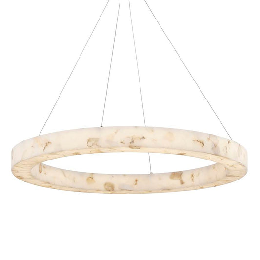 Medley 42" Wide Ring Alabaster Chandelier Style 99BFBA - Tianguang Alabaster Lighting