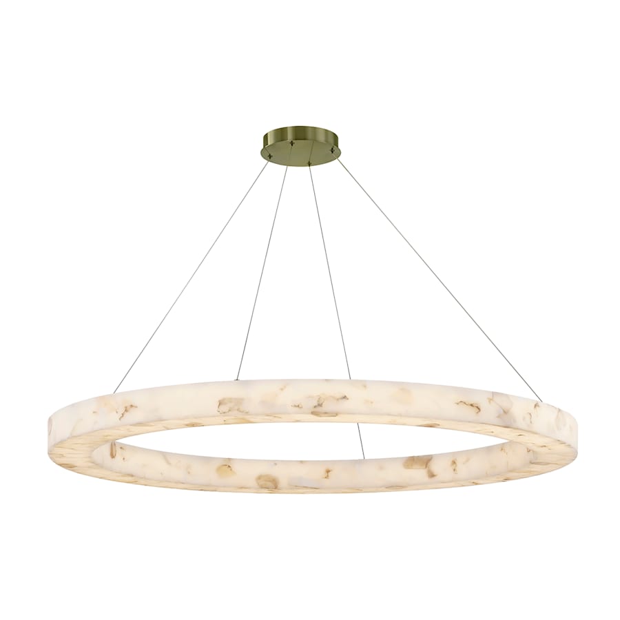 Medley 52" Wide Ring Alabaster Chandelier - Tianguang Alabaster Lighting