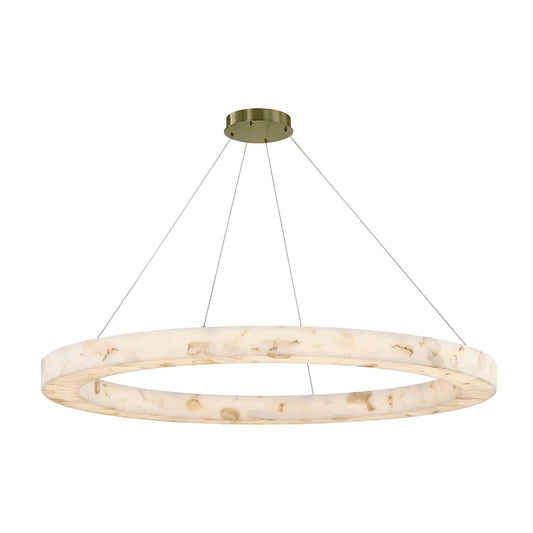 Medley 52" Wide Ring Alabaster Chandelier - Tianguang Alabaster Lighting