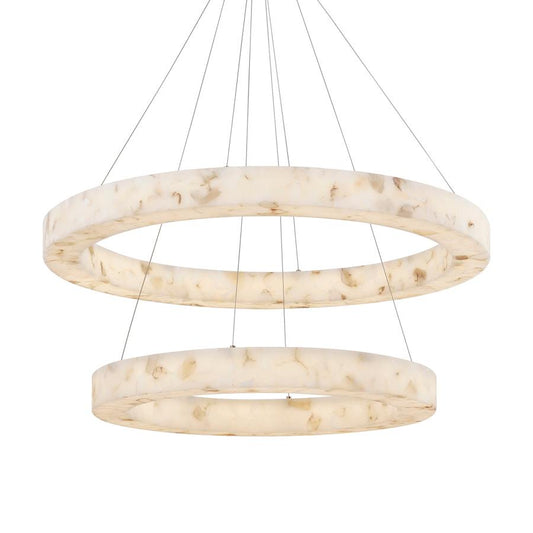 Medley 42" Wide Ring Alabaster Chandelier Style C2BCE7 - Tianguang Alabaster Lighting