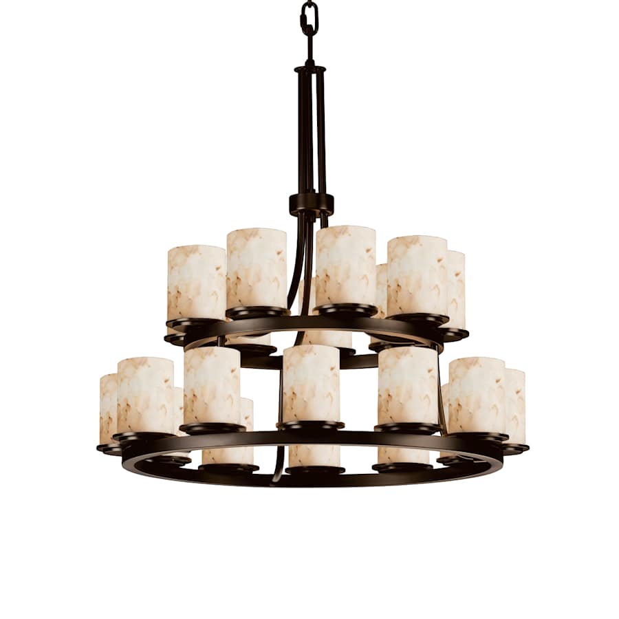 Alabaster Rocks 33" Wide Ring Chandelier - Tianguang Alabaster Lighting